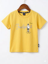 Boys Yellow Free Spirit Cotton T-Shirt and Cargo Shorts Set