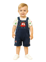 Boys' Denim Short Overalls & Car Print T-Shirt Set