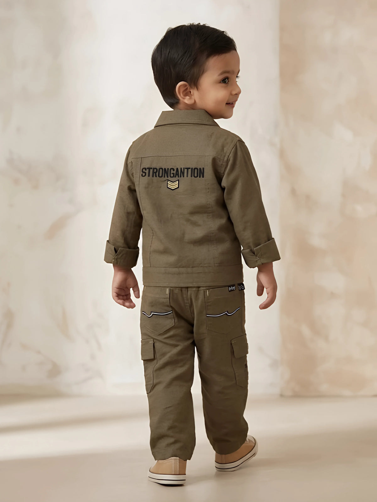 Olive Green Patchwork Boys Coordinate Set Kids