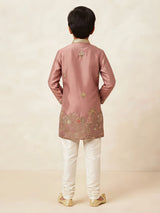 Purple Embroidered Kurta Pajama Set for Boys