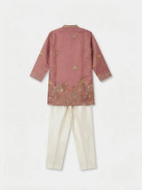 Purple Embroidered Kurta Pajama Set for Boys