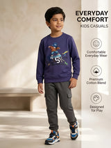 Purple Bear Graphic Print T-Shirt