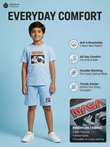 Boys Light Blue NASA Printed T-Shirt and Shorts Co-ord Set.