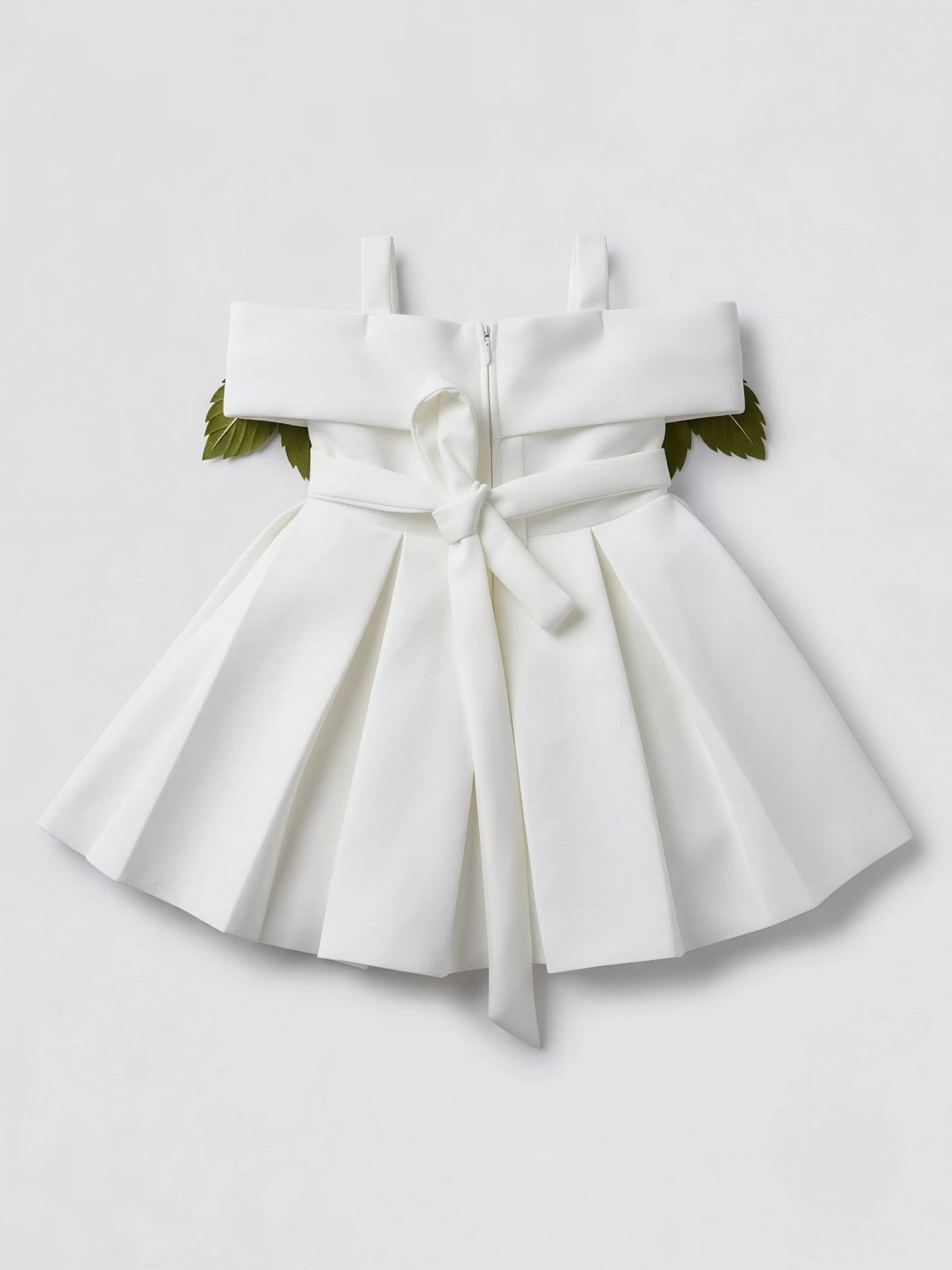 Girls White Floral Party Wear Frock.