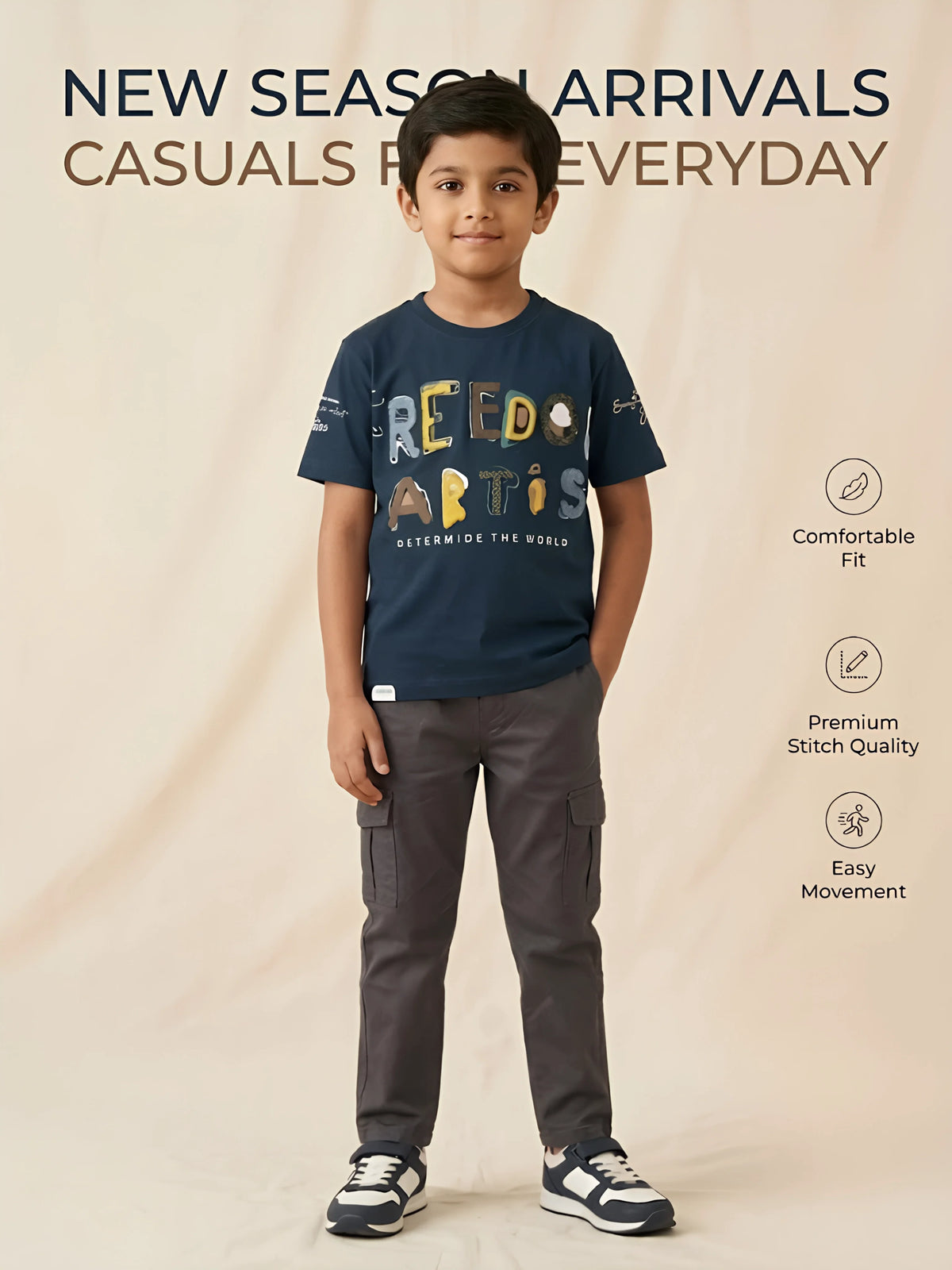 Navy Blue Graphic Print T-Shirt