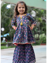 Girls Traditional 3/4th Sleeves Sharara Set