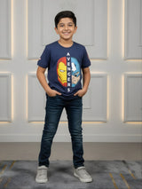 Boys' Navy Blue Hero Duo Graphic T-Shirt