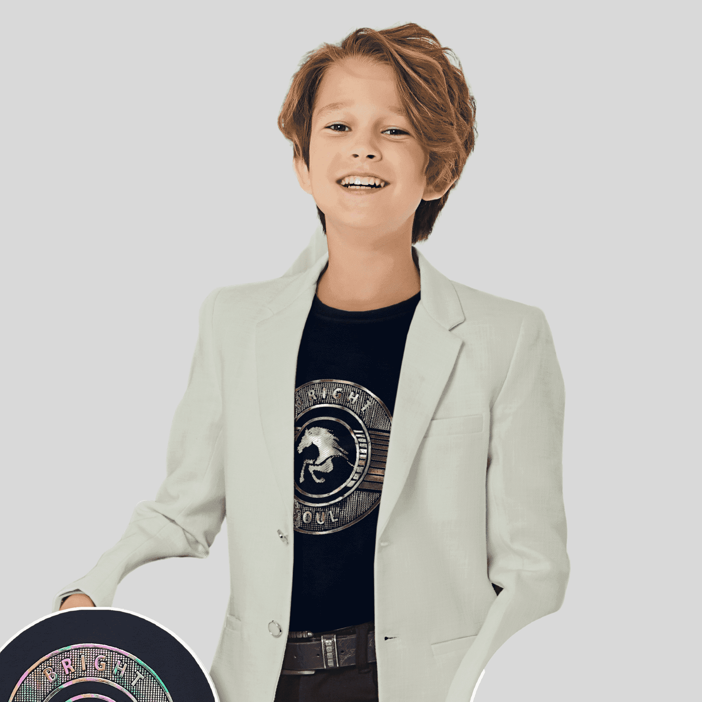 Boys Party Blazer With T-Shirt -P.Green