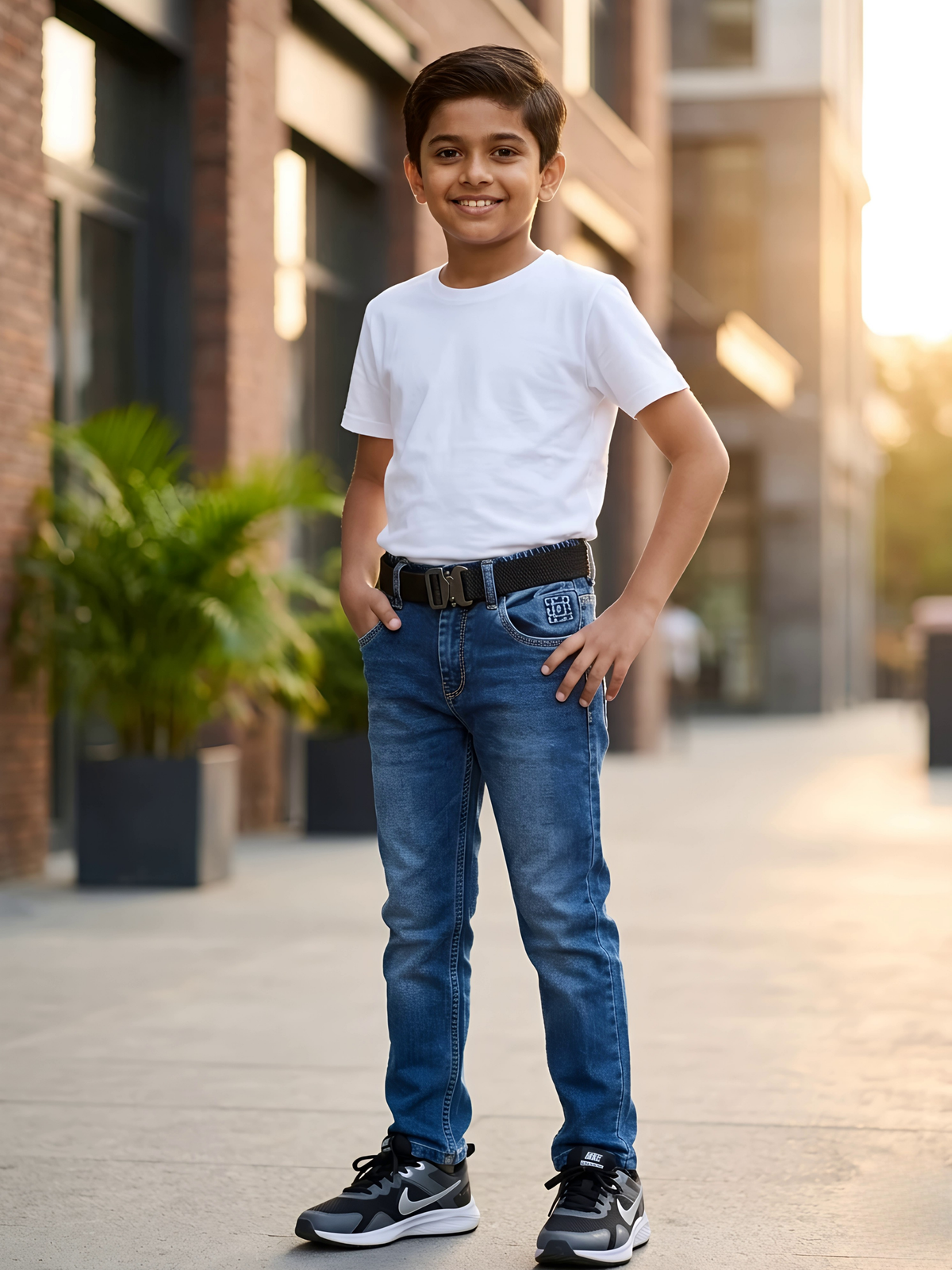 Boys' Premium Blue Slim-Fit Stretchable Denim Jeans