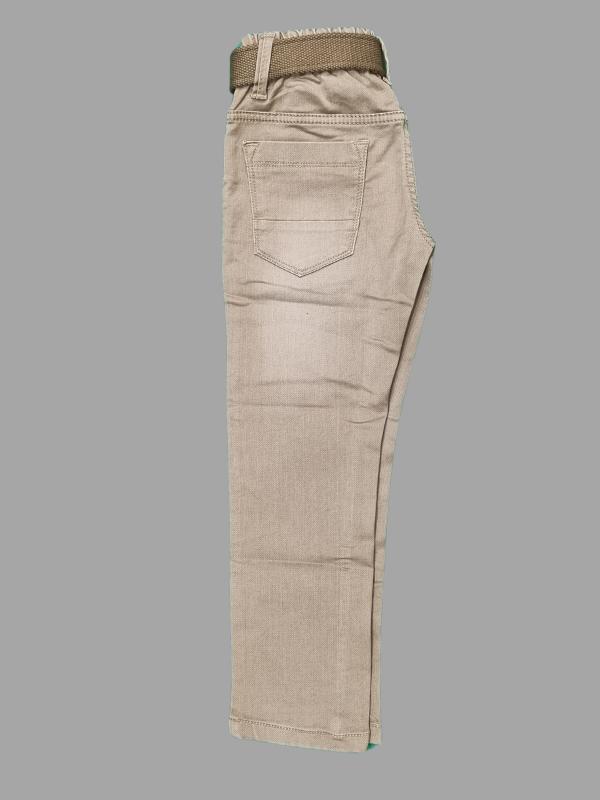 Khakhi Casual Pants - Dark, Plain, Full Elastic Waistband