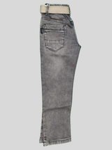 Grey Casual Pants - Dark, Plain, Full Elastic Waistband
