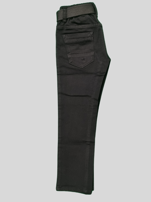 Black Casual Pants - Dark, Plain, Full Elastic Waistband