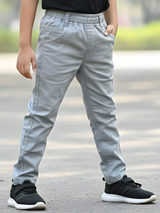 Boys Premium Grey Slim Fit Stretchable Jeans Casual Pants