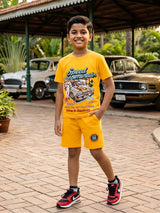 Boys "Speed Dominator" Racing Graphic Co-ord Set - Yellow