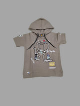R-Graphix Street Hoodie Tee – Short Sleeve Urban Style T-Shirt for Teens -Gray