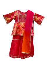Girls Traditional Ethnic Dress - Pink Kurti with Skirt and Dupatta