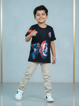 Boys' Black Captain America & Venom Graphic T-Shirt