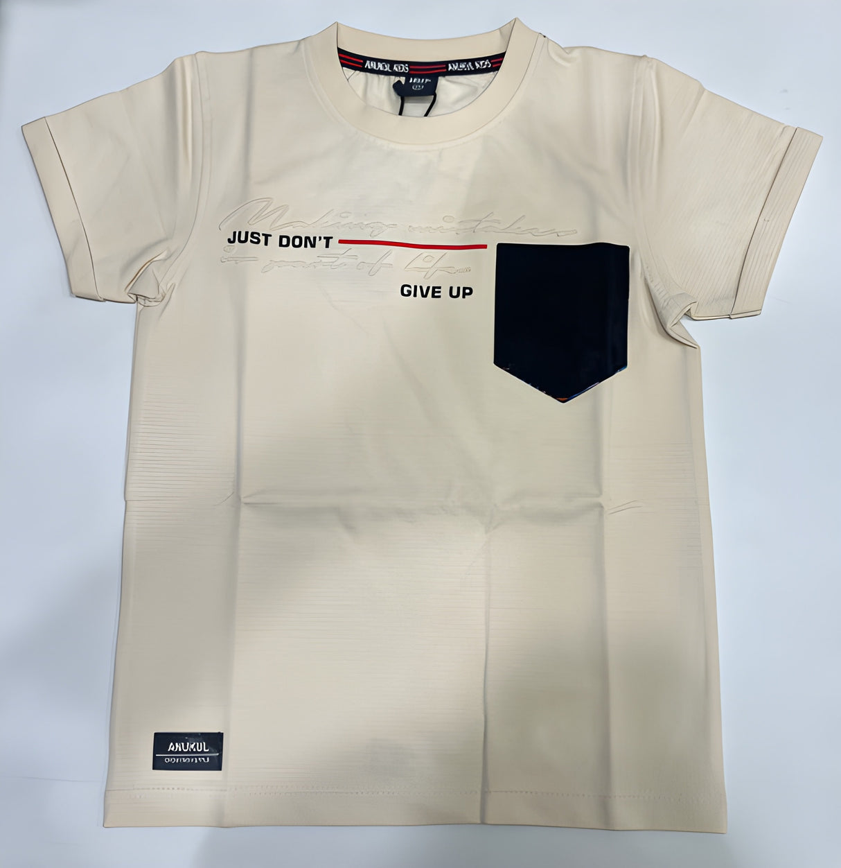Boys Printed Cotton Blend Regular T-Shirt with Pocket  (Just Don't Give Up printed)