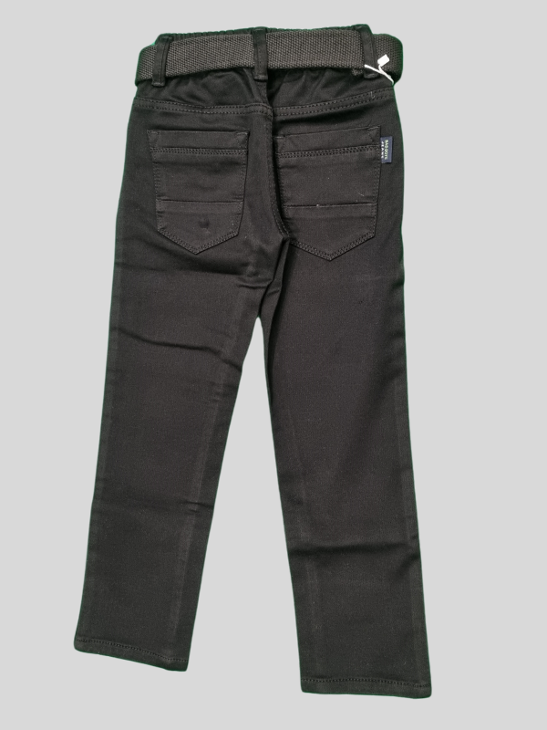 Black Casual Pants - Dark, Plain, Full Elastic Waistband