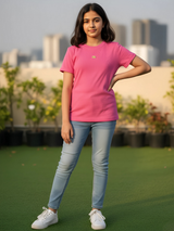 Vibrant Pink Cotton Blend Girl’s Top