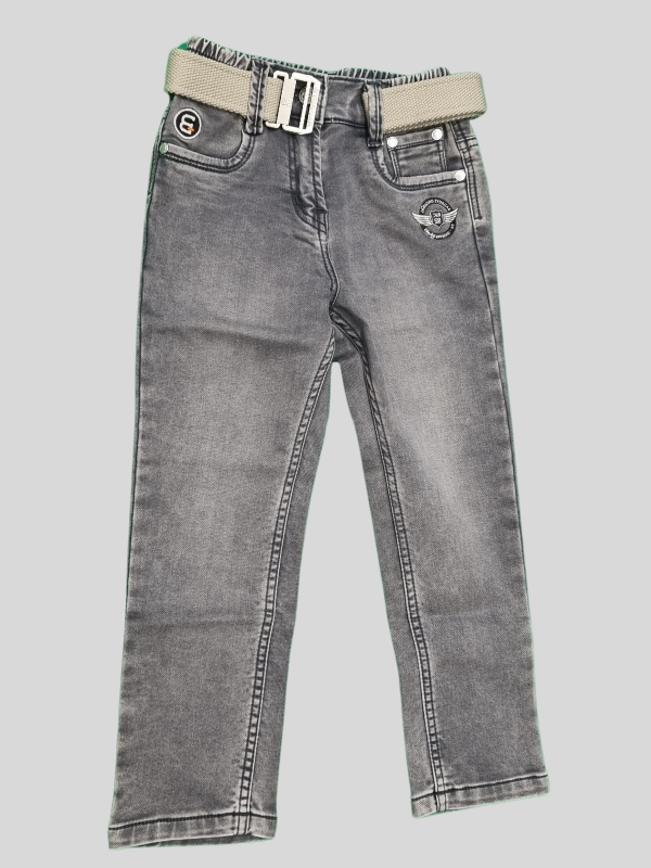 Grey Casual Pants - Dark, Plain, Full Elastic Waistband
