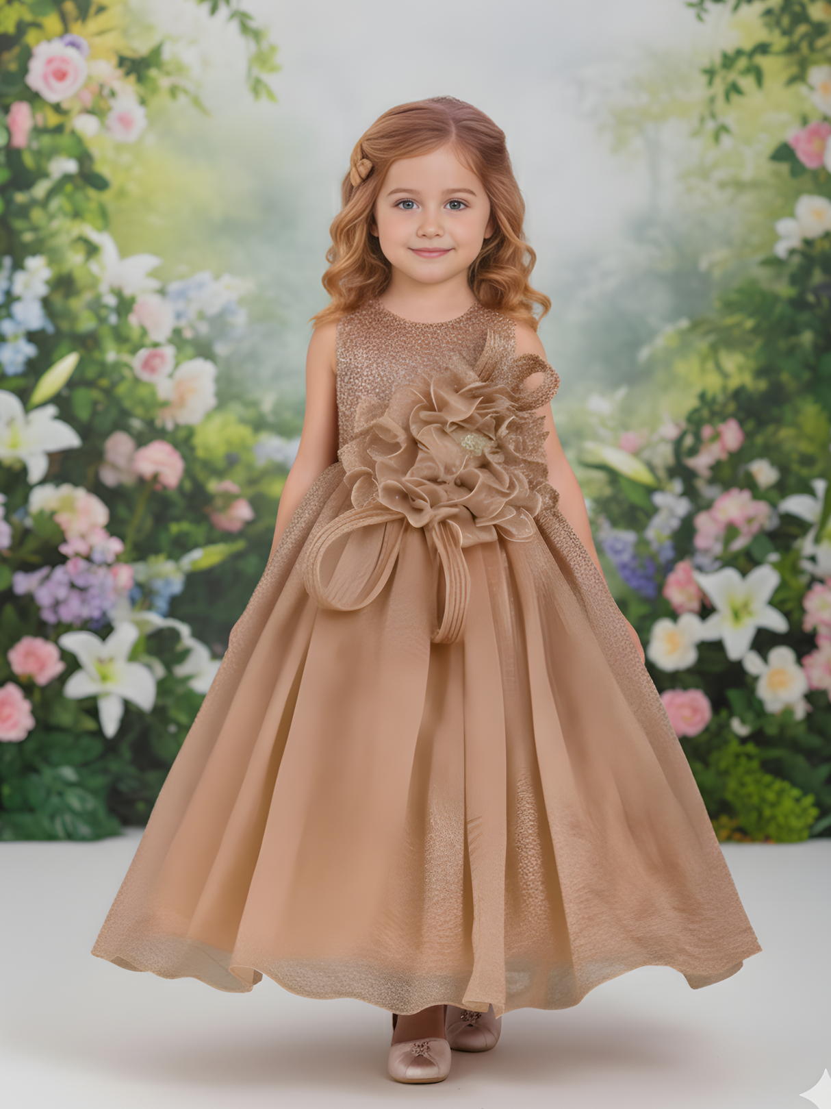The Enchanted Shimmer Princess Gown (Rose Gold/Bronze).