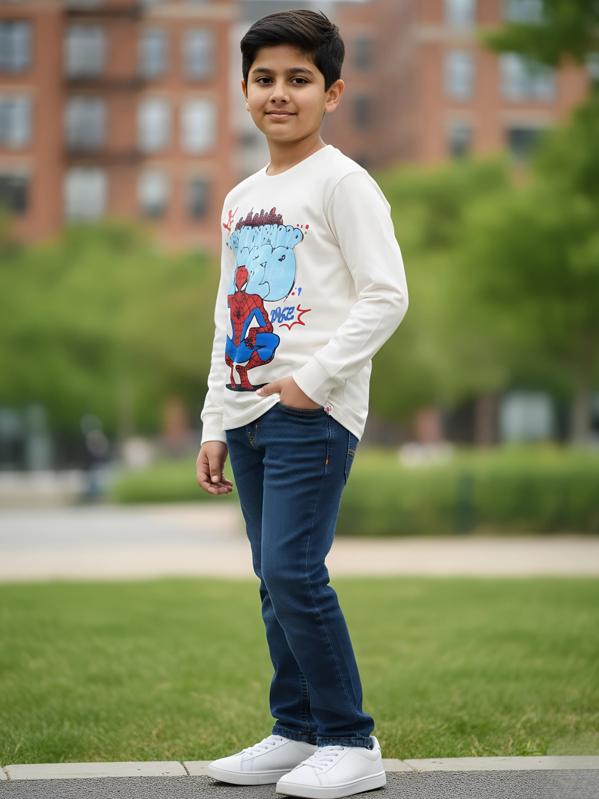 Kids' Marvel Spider-Man 'Neighborhood' Long Sleeve Tee
