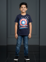 Boys' Navy Blue Captain America Shield Graphic T-Shirt