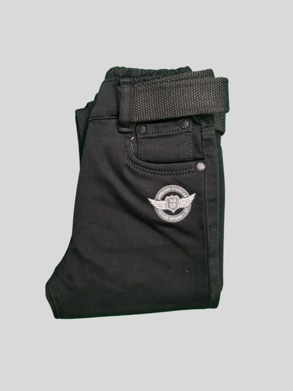 Black Casual Pants - Dark, Plain, Full Elastic Waistband