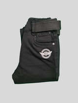 Black Casual Pants - Dark, Plain, Full Elastic Waistband