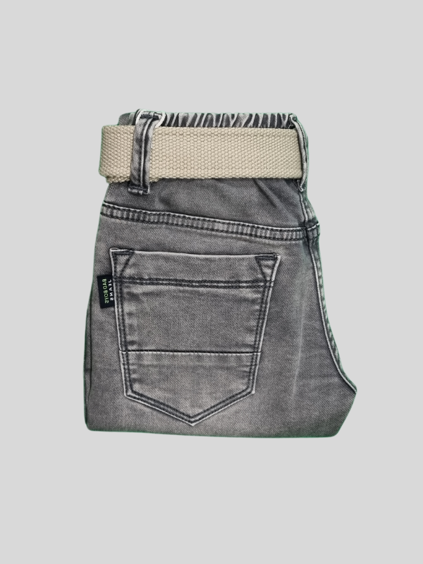 Grey Casual Pants - Dark, Plain, Full Elastic Waistband