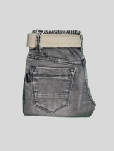 Grey Casual Pants - Dark, Plain, Full Elastic Waistband