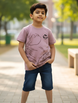 Kids' Subtle Floral Graphic Purple T-Shirt