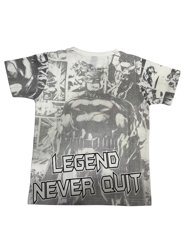 Boys white "Batman Graphic Tee with Bold Street Art Design"