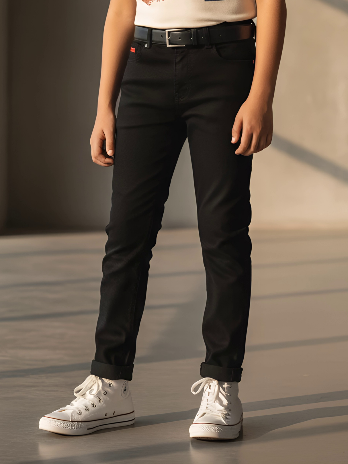 Boys' Slim Fit Classic Black Denim Jeans