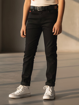 Boys' Slim Fit Classic Black Denim Jeans