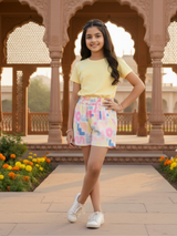 Girls' Abstract Print Elasticated Shorts