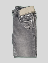 Grey Casual Pants - Dark, Plain, Full Elastic Waistband