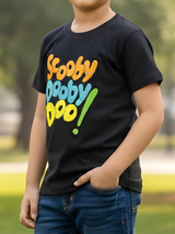 Boys' Scooby-Doo! Graphic Print Black Cotton T-Shirt