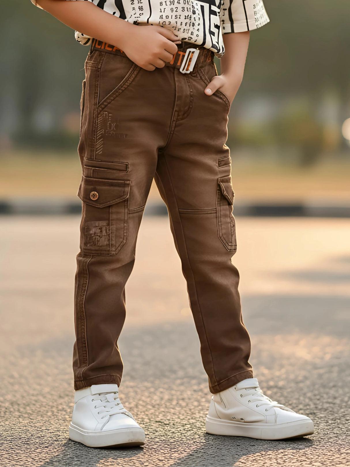 Boys' Urban Adventure Brown Cargo Pants