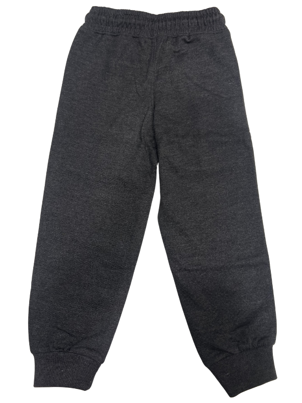 Boys Grey Jogger Pants with Red Drawstring and Zippered Pockets