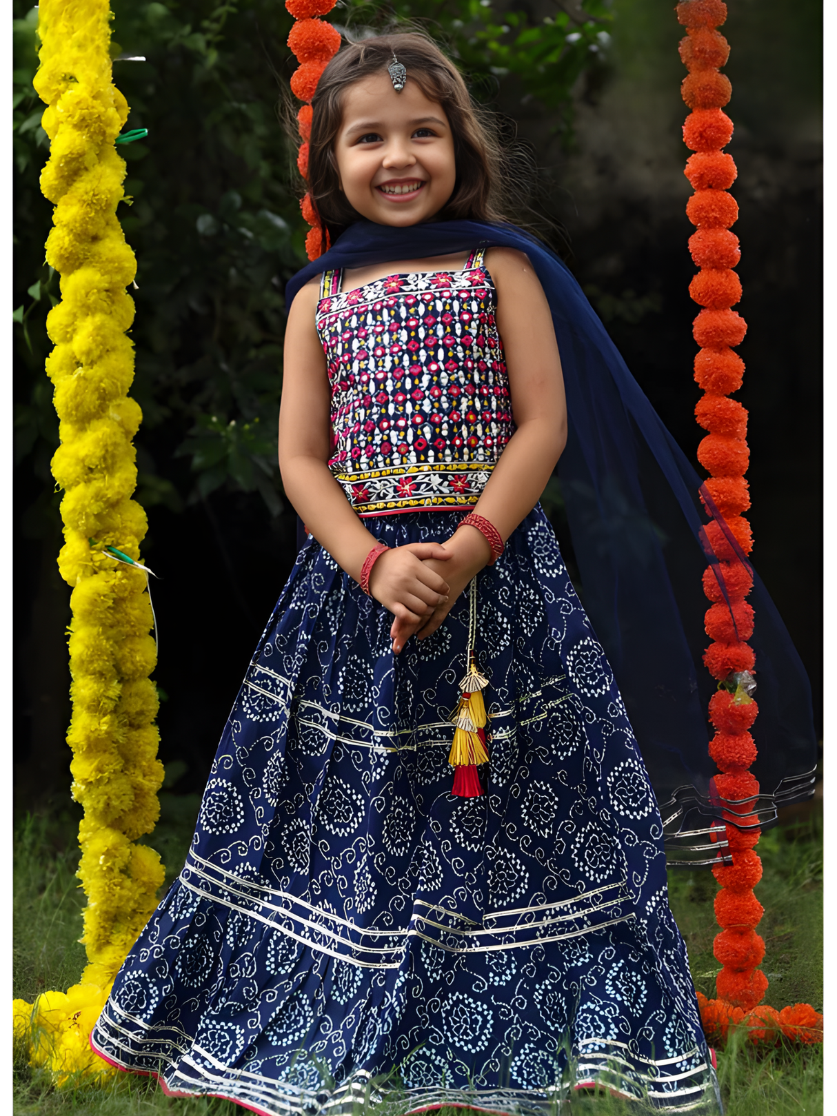Girls' Dusty Pink Heavily Embroidered Lehenga Set