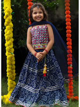 Girls' Dusty Pink Heavily Embroidered Lehenga Set