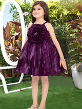 Girls Party Regular Party Frock with work - Purple