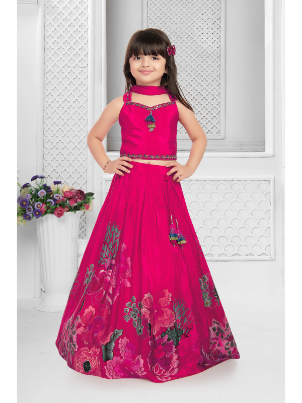 Girls Traditional Sleeves Less Long Choli - Rani
