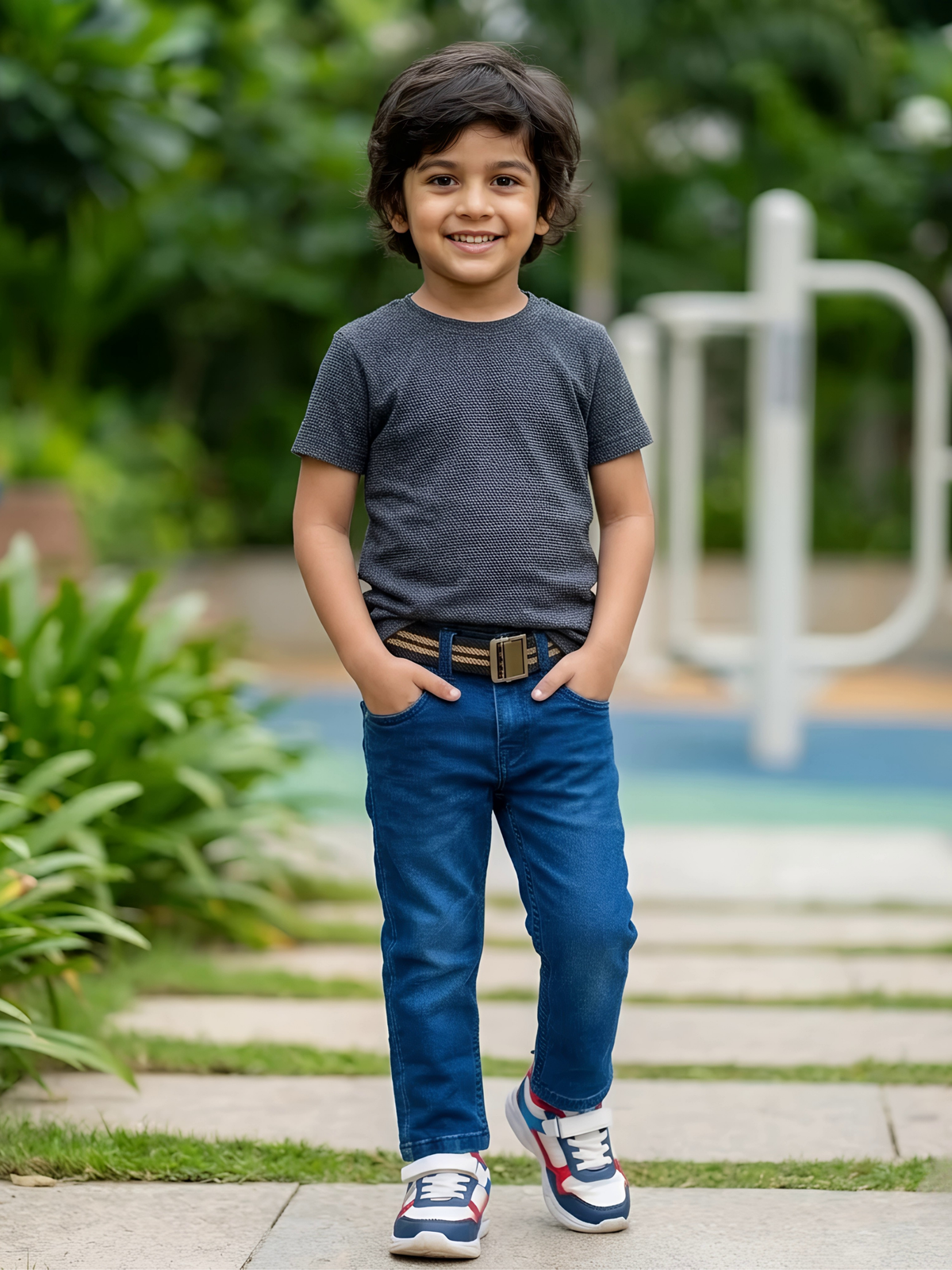 Boys' Premium Slim Fit Blue Denim Jeans