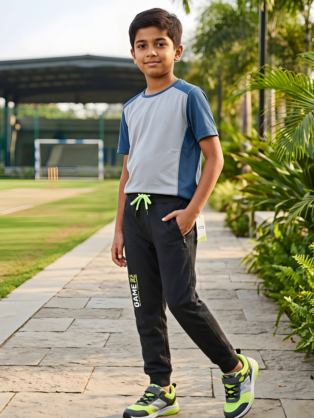 Boys' Sporty 'Game On' Dark Grey Track Pants