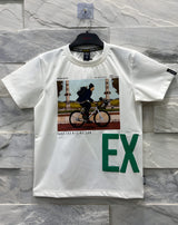 Boys white Printed Cotton Blend Regular T-Shirt