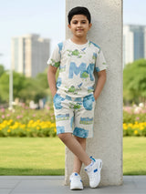 Boys Cream Monsters & Friends Graphic Coordinate Set