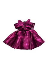 Baby Girl Peach Shimmer Party Dress – Bow Front with Floral Brooch